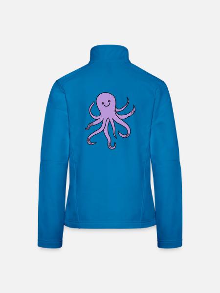 Charme de pieuvre violette - Veste en tissu softshell Femme - bleu clair - Dos