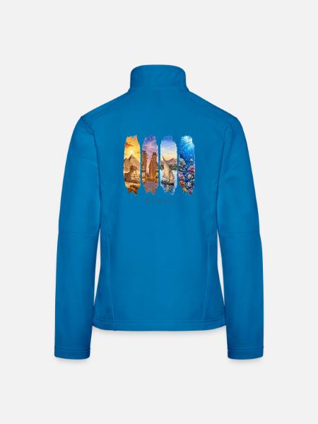 Ägypten Urlaub Travel – Pyramiden Kultur Motiv - Frauen Softshelljacke - Lichtblau - Hinten