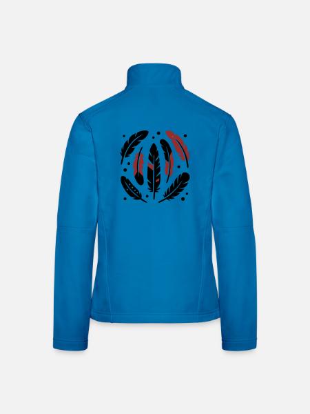 Bird Feathers Circle Logo - Women's Softshell Jacket - light blue - Back