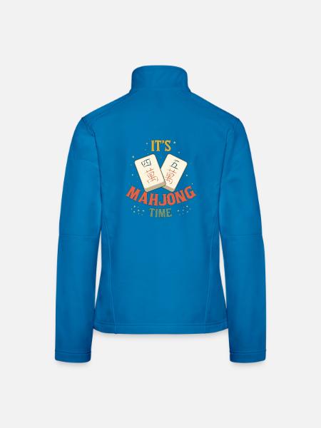 Mahjong-Spiel-Sozialclub Es ist Mahjong-Zeit - Frauen Softshelljacke - Lichtblau - Hinten