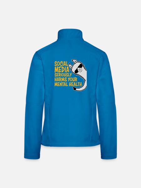Social Media Seriously Harms Mental Health Lama - Women's Softshell Jacket - light blue - Back