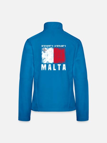 Malta Koordinaten - Frauen Softshelljacke - Lichtblau - Hinten