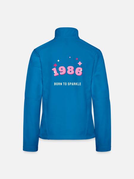 1986 Born to Sparkle Vintage 40th Birthday - Women's Softshell Jacket - light blue - Back