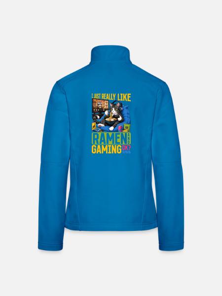 Gamer Gaming Cat Ramen Video Game - Frauen Softshelljacke - Lichtblau - Hinten