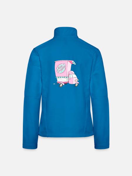 Pinkes Eiscreme Lieferfahrzeug - Frauen Softshelljacke - Lichtblau