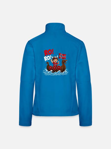 Norwegischer Wikinger Drachenboot - Frauen Softshelljacke - Lichtblau - Hinten