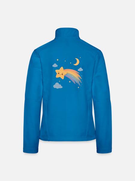 Süße Sternschnuppe mit Regenbogen - Frauen Softshelljacke - Lichtblau - Hinten