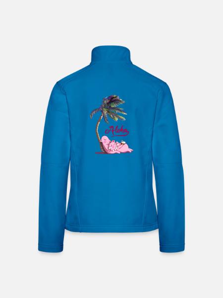 aloha Schweinchenpaar  - Frauen Softshelljacke - Lichtblau - Hinten