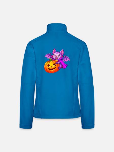 Fledermaus- und Kürbis-Halloween-Zauber - Frauen Softshelljacke - Lichtblau - Hinten