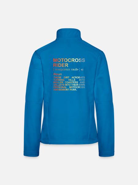 Motocross Fahrer Bedeutung - Frauen Softshelljacke - Lichtblau - Hinten