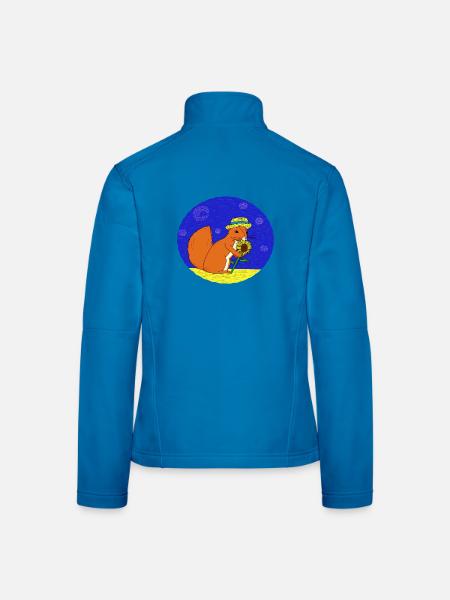 Eichhörnchen mit Sonnenblume und Hut Künstler - Frauen Softshelljacke - Lichtblau