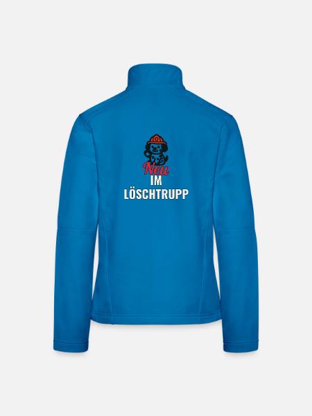 Neu im Löschtrupp – Geschenk für neue Rekruten - Frauen Softshelljacke - Lichtblau - Hinten