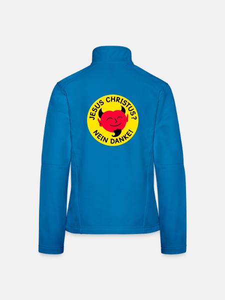 Teufel - Jesus Christus? Nein Danke! - Frauen Softshelljacke - Lichtblau - Hinten