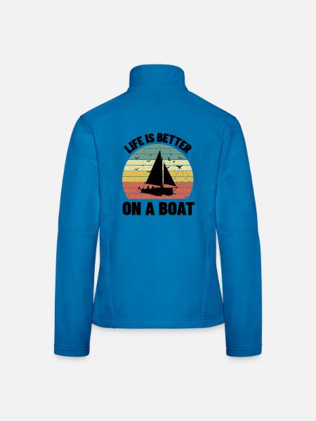 Lustiges Bootsliebhaber-Geschenk für Segler und Bootsfahrer - Frauen Softshelljacke - Lichtblau - Hinten