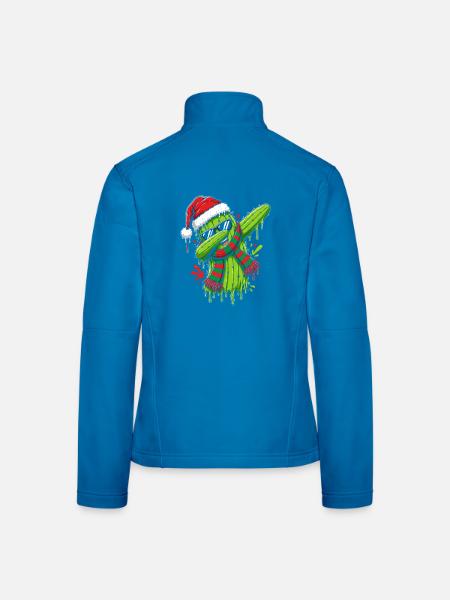 Kaktus Weihnachten Glow - Frauen Softshelljacke - Lichtblau - Hinten