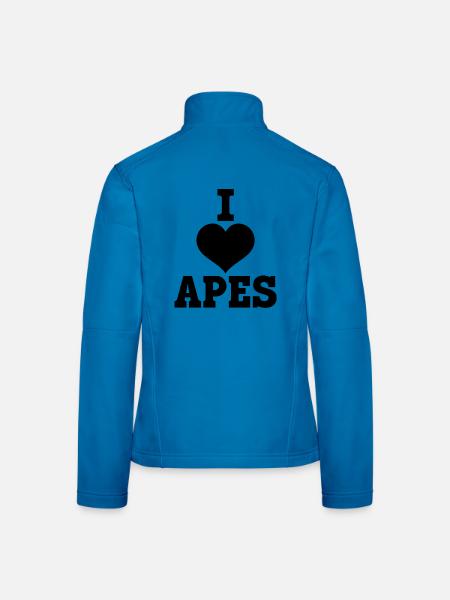 I Love Apes - Frauen Softshelljacke - Lichtblau - Hinten