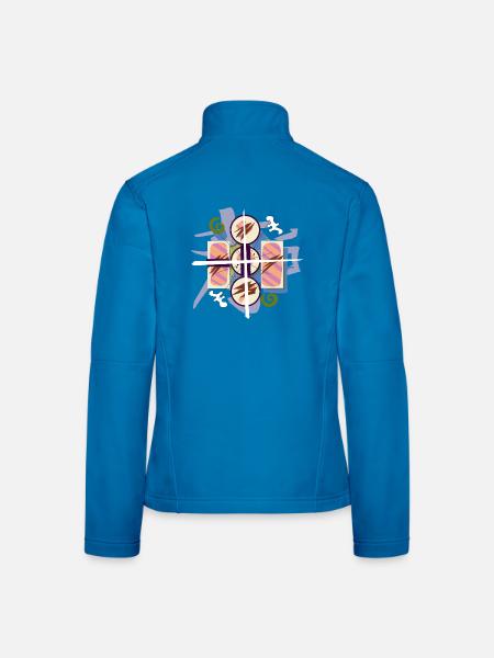 Abstrakt_Sushi - Frauen Softshelljacke - Lichtblau - Hinten