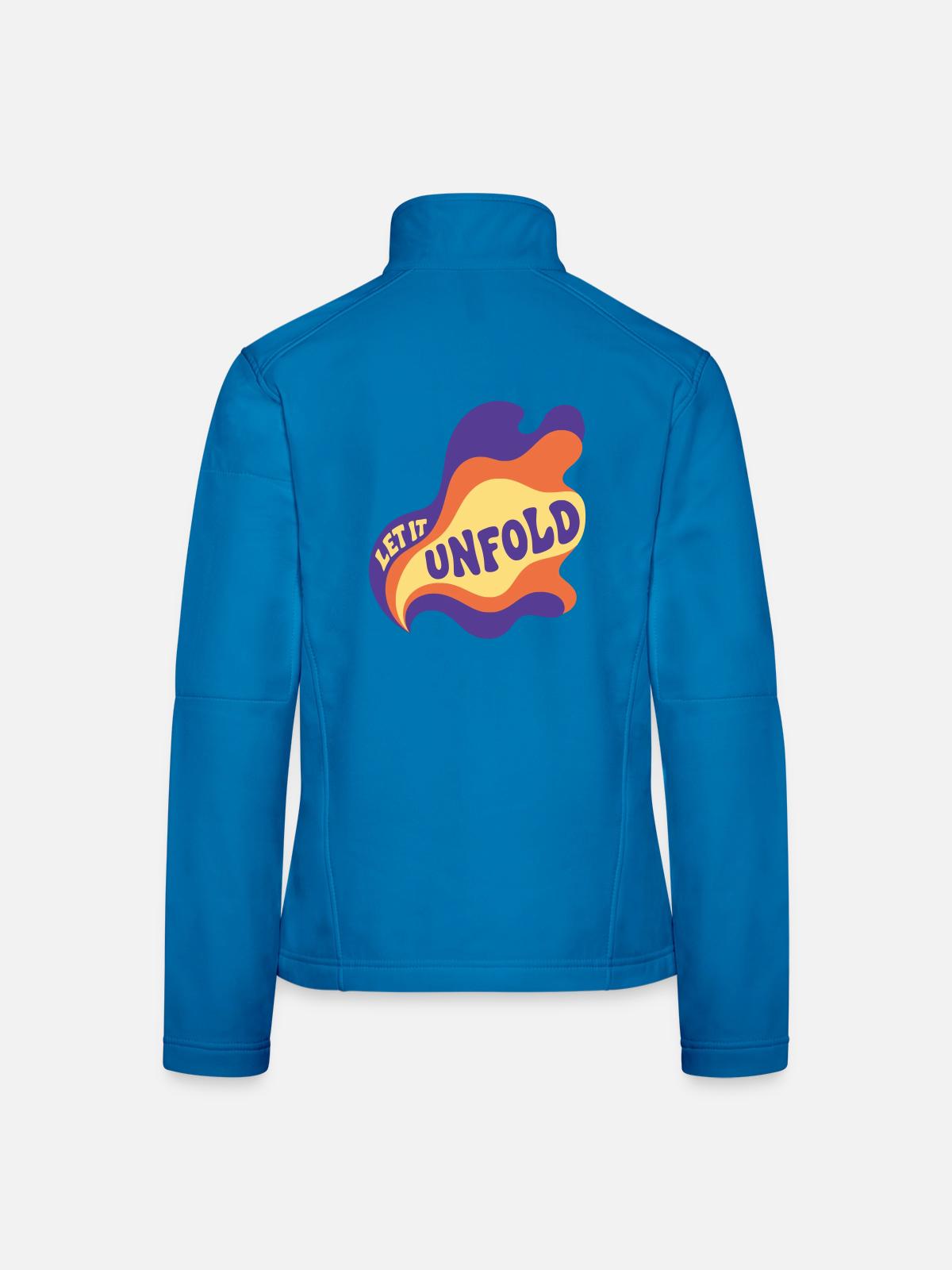 Let It Unfold Psychedelic - Frauen Softshelljacke - Lichtblau - Hinten