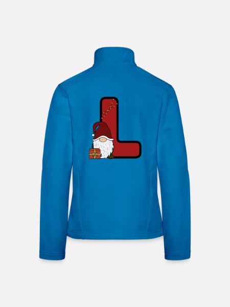 L-Weihnachtsgnom mit Geschenk - Frauen Softshelljacke - Lichtblau - Hinten