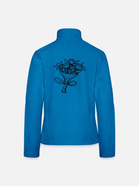 Blumenstrauß - Frauen Softshelljacke - Lichtblau - Hinten