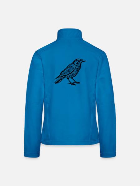Krähe schwarz Geschenk  - Frauen Softshelljacke - Lichtblau