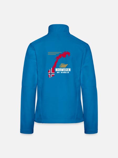 Norwegen Ruft - Ich Muss Los - Frauen Softshelljacke - Lichtblau - Hinten
