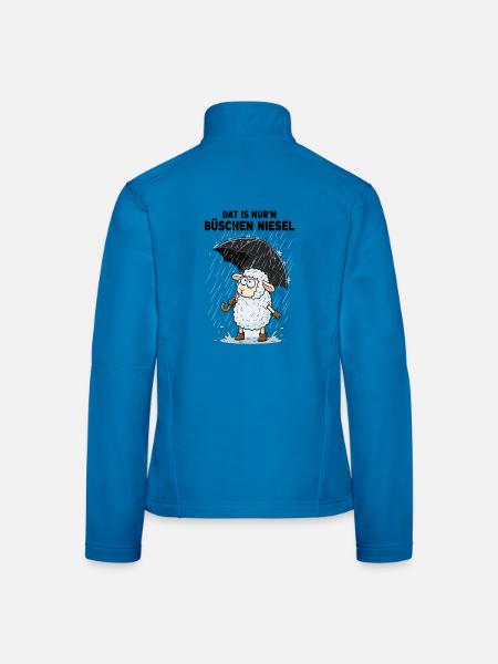 That's Just A Bushes Drizzle Sheep Umbrella - Frauen Softshelljacke - Lichtblau - Hinten
