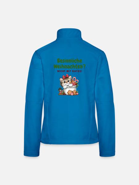 Besinnliche Weihnachten mit Katze - Frauen Softshelljacke - Lichtblau