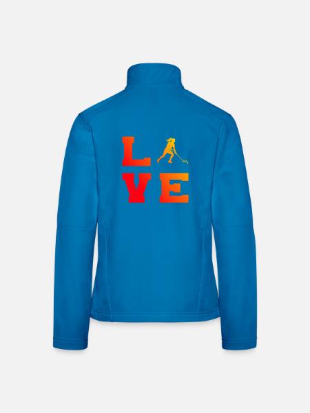 Geschenkidee für die Floorball-Fanin mit Unihockey - Frauen Softshelljacke - Lichtblau - Hinten