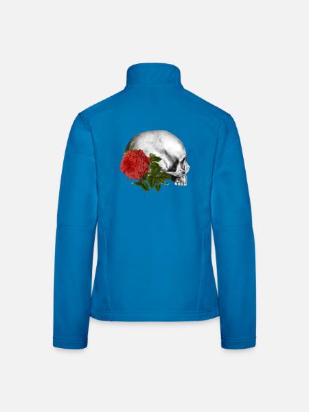 Gothic Wicca Goth Okkult Skullmystic Blumen - Frauen Softshelljacke - Lichtblau - Hinten