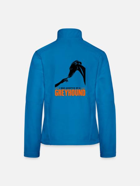 Adoptiert von einem Windhund-Rettungshemd - Frauen Softshelljacke - Lichtblau - Hinten