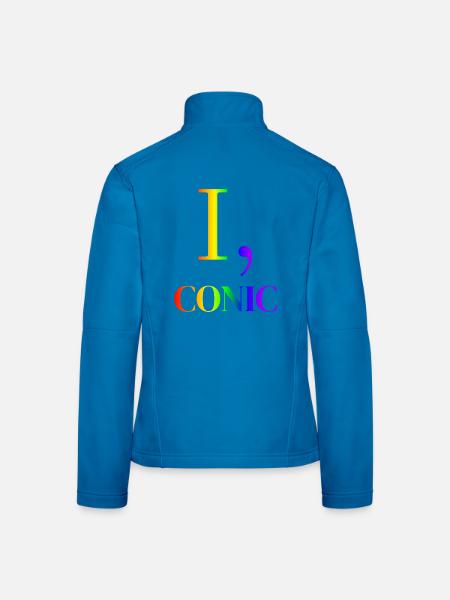  I, conic - ikonisch für Ikonen Geschenkidee bunt  - Frauen Softshelljacke - Lichtblau - Hinten