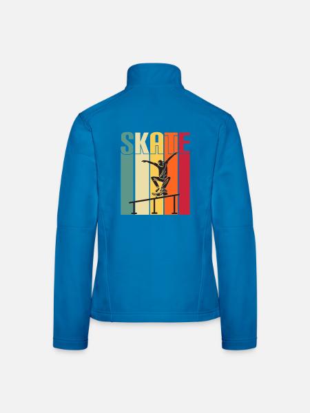 skateboard skaten skate sport fahren skaten - Frauen Softshelljacke - Lichtblau - Hinten