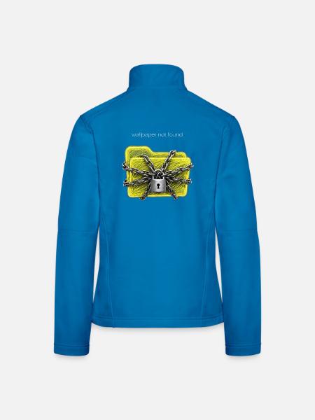 Tapete nicht gefunden – Neon-Gelber Ordnerschloss - Frauen Softshelljacke - Lichtblau - Hinten