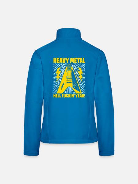 Heavy Metal Hell yes Gitarrenkunst - Frauen Softshelljacke - Lichtblau - Hinten