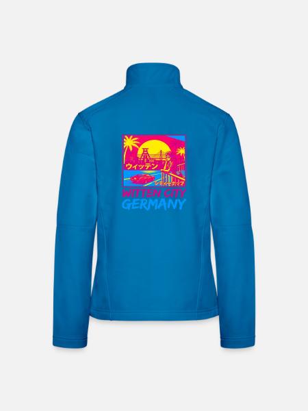 Witten Germany Retrowave City Pop Aesthetics - Frauen Softshelljacke - Lichtblau - Hinten