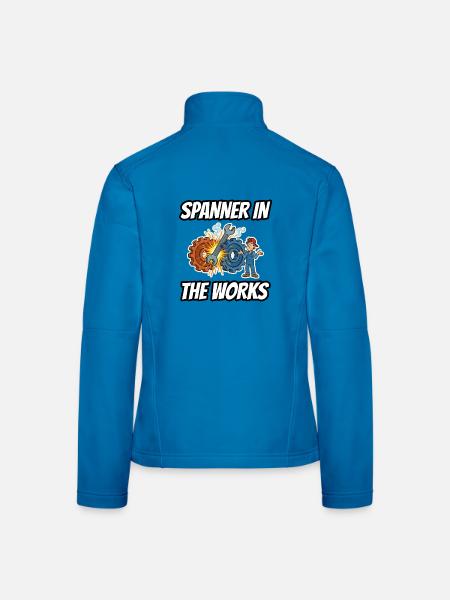 Spanner in the Works – lustige, wörtliche Idiom-Zeichentrickserie - Frauen Softshelljacke - Lichtblau - Hinten
