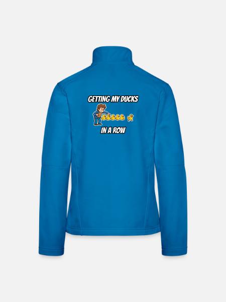 Meine Enten in Ordnung bringen – lustige Idiom-Zeichentrickserie - Frauen Softshelljacke - Lichtblau - Hinten
