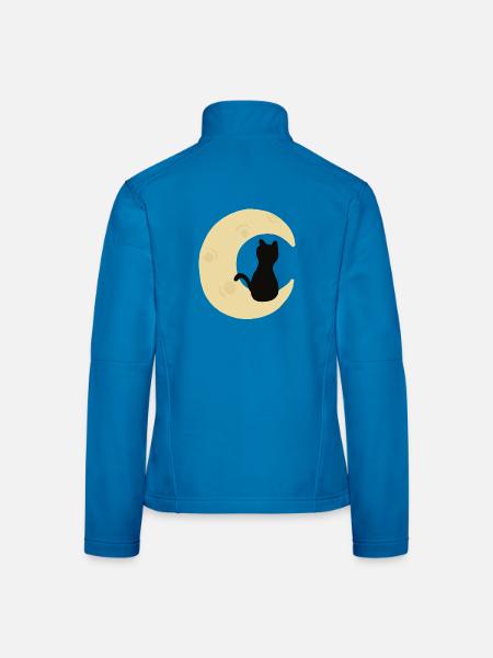 Mondbeschienene Katzensilhouette - Frauen Softshelljacke - Lichtblau