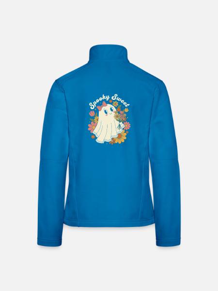 Gruseliger, süßer Retro-Blumengeist - Frauen Softshelljacke - Lichtblau