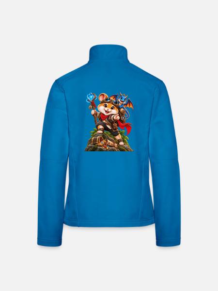 Abenteuer-Hamster mit blauem Drachen - Frauen Softshelljacke - Lichtblau