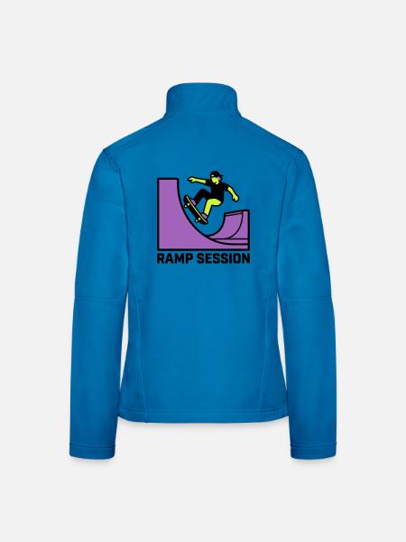 Ramp Session Skateboard Logo - Frauen Softshelljacke - Lichtblau - Hinten