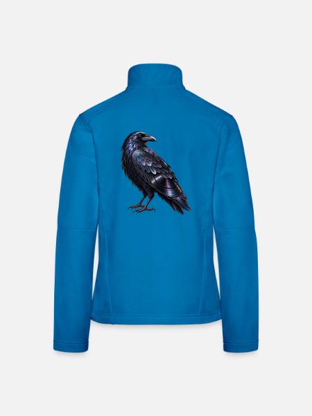 Irisierender Rabe um Mitternacht - Frauen Softshelljacke - Lichtblau - Hinten