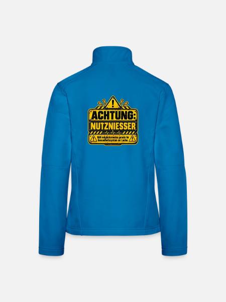 Achtung Nutznießer Warnhinweis - Frauen Softshelljacke - Lichtblau