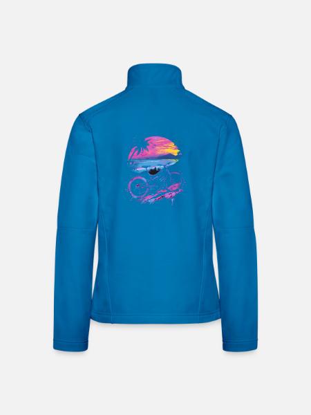 Mountainbike Retrowave - Frauen Softshelljacke - Lichtblau - Hinten