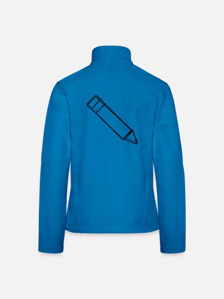 Bleistift handgezeichnet - Frauen Softshelljacke - Lichtblau - Hinten