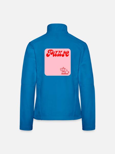 PAUSE MACHEN KAFFEE - Frauen Softshelljacke - Lichtblau - Hinten