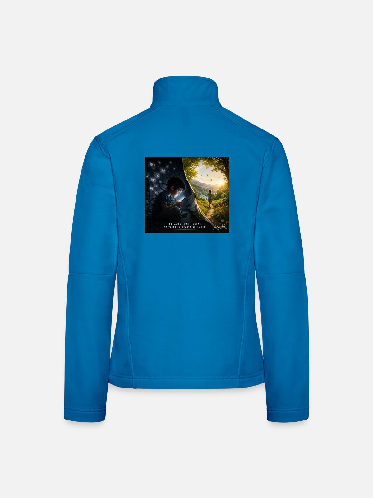 non_aux_écrans - Frauen Softshelljacke - Lichtblau - Hinten