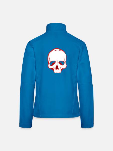 Dark Sketch Skull Grafik - Frauen Softshelljacke - Lichtblau