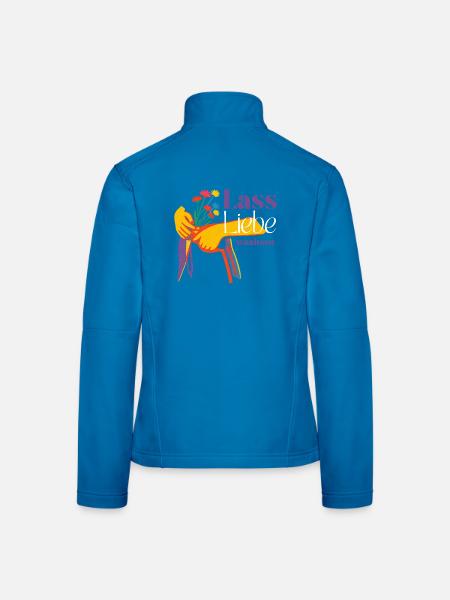 Lass Liebe wachsen – kraftvoll & zärtlich - Frauen Softshelljacke - Lichtblau - Hinten